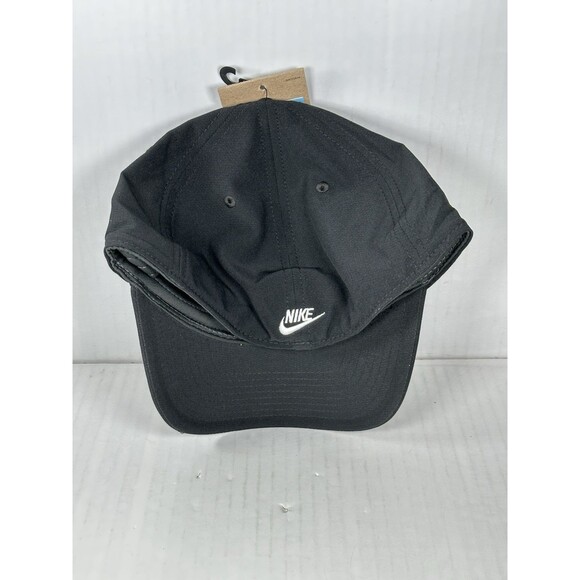 Size M/L Nike Adult Fitted Swoosh Flex Rise Cap Hat Black White FB5377-010 NWT - Picture 4 of 6